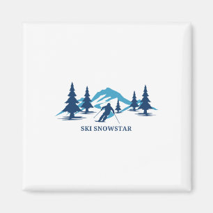 Aimant Ski Snowstar Résort de ski Illinois Skieur