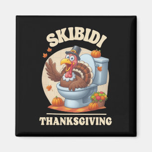 Aimant Skibidi Thanksgiving Mème amusant Skibidi Toilet T
