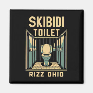 Aimant Skibidi Toilet Rizz Ohio Amusant Mème Retro Vintag