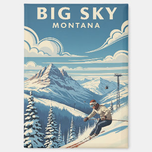 Aimant Skier dans Big Sky Montana Travel
