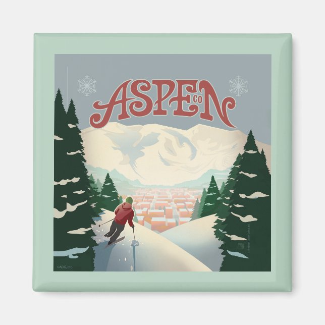 Aimant Skier d'Aspen | Colorado (Devant)