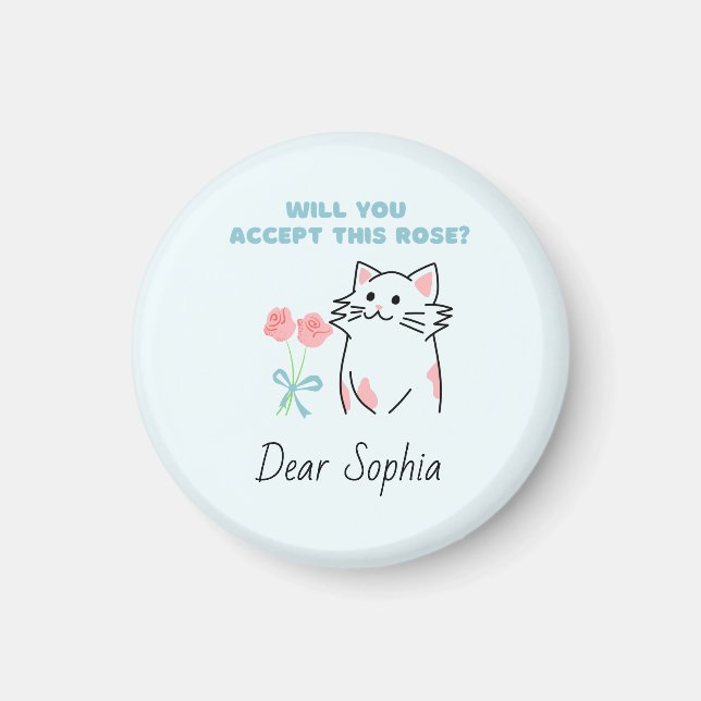 Aimant Sky Blue Adorable Chat&Magnet Rose (Devant)