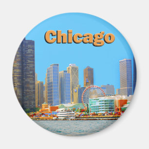 Aimant Skyline Chicago Sur Navy Pier