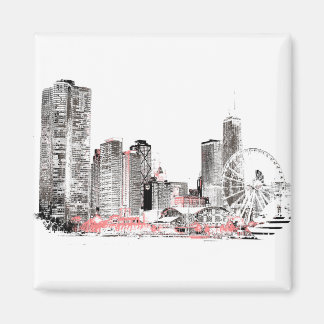 Aimant Skyline de Chicago moderne