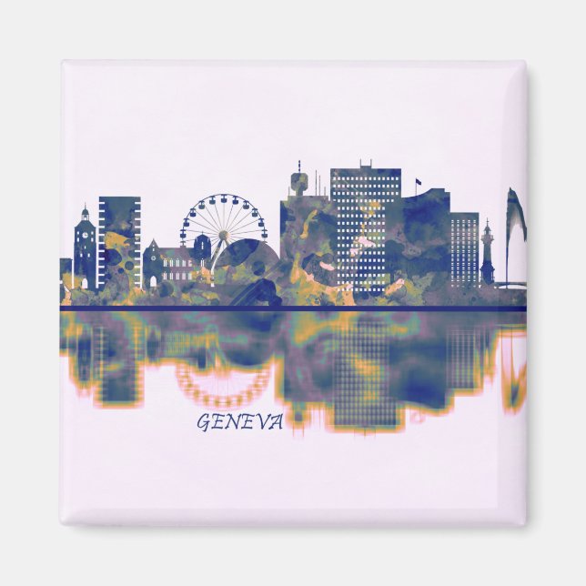Aimant Skyline de Genève (Devant)