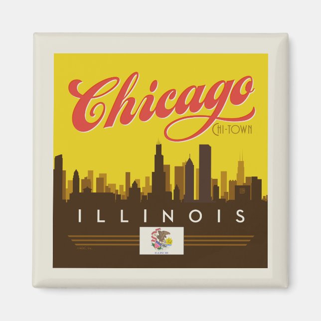 Aimant Skyline de l'Illinois (Devant)