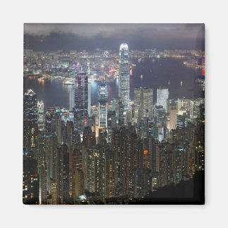Aimant Skyline de nuit de Hong Kong
