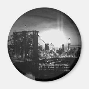 Aimant Skyline New York noir et blanc