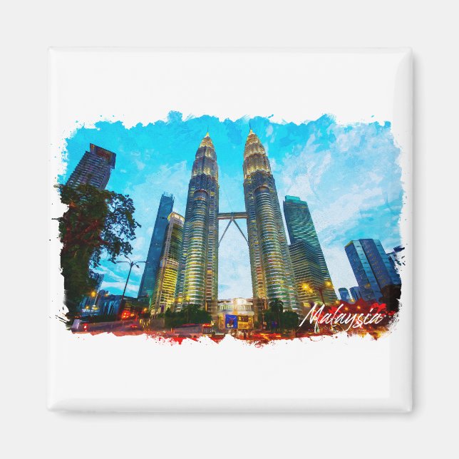 Aimant Skyline tour Petronas de Malaisie (Devant)