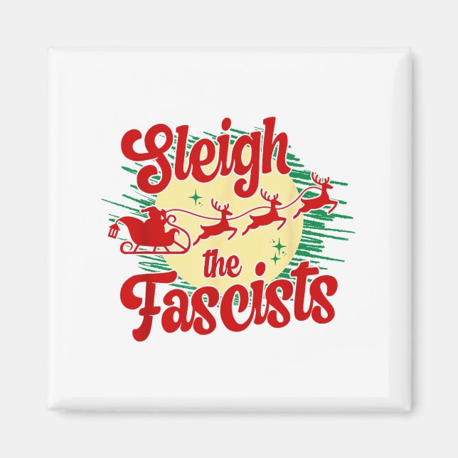 Aimant Sleigh The Fascists Funny Litical Christmas Human  (Devant)