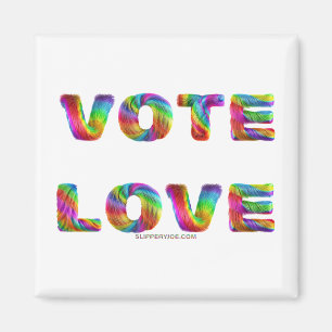 Aimant SlipperyJoe vote amour égalité fourrure arc-en-cie