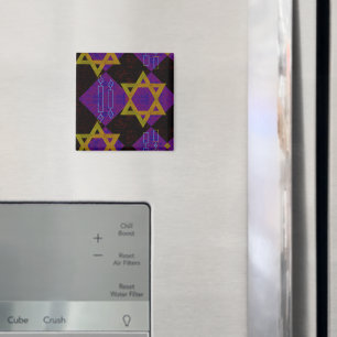 Aimant SlipperyJoe's Happy Hanoukka Star de David menorah