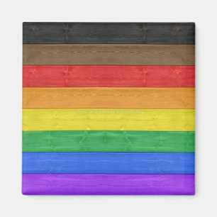 Aimant SlipperyJoe's inclusive gay pride drapeau en bois 