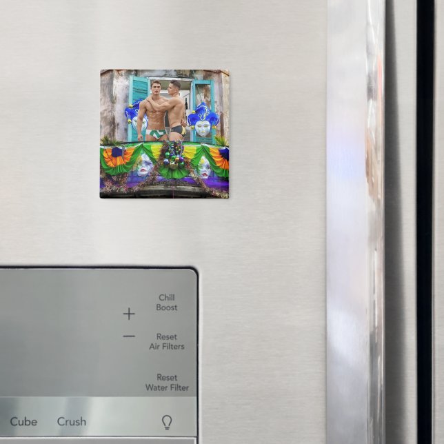 Aimant SlipperyJoe's Mardi Gras masques perles décoration (In situ (réfrigérateur))