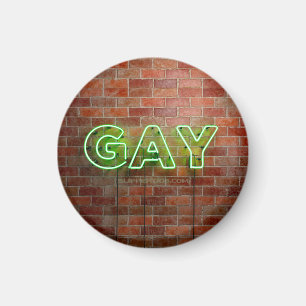 Aimant SlipperyJoe's neon Gay Sign mot de mur en briques 