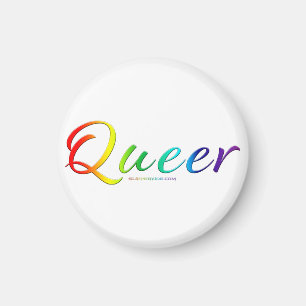 Aimant SlipperyJoe's queer orgueil couleurs mot symbole f