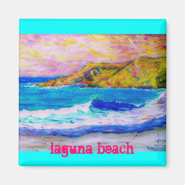 Aimant slogan de la plage de laguna (Devant)