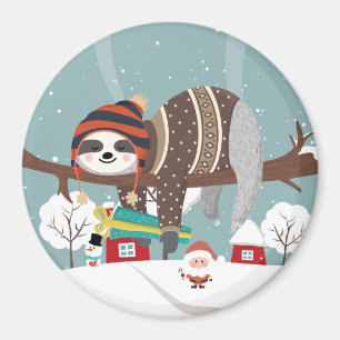 Aimant Sloth Christmas