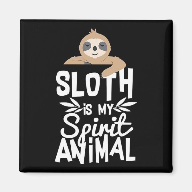 Aimant Sloth est mon animal spirituel (Devant)
