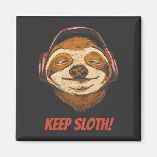 Aimant Sloth Keep Calm in chillin vintage
