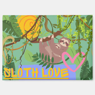 Aimant Sloth Love, Adorable Sloth in Tree