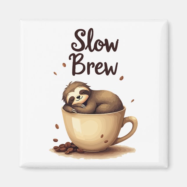 Aimant Slow Brew Coffee Sloth (Devant)
