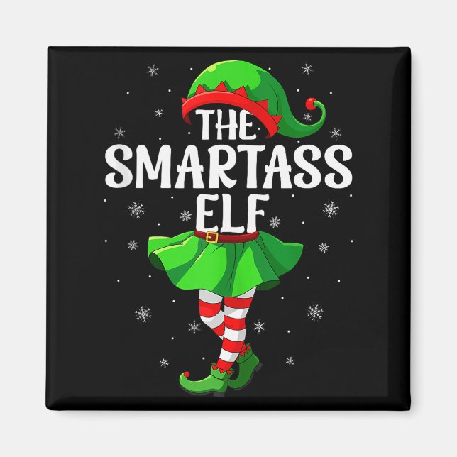 Aimant Smart Elf Christmas Girls Women Elf Squad Xmas Fam (Devant)