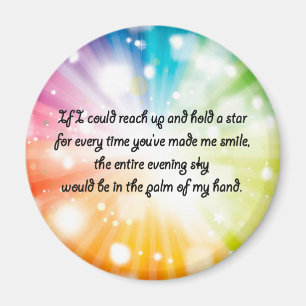 Aimant Smile Inspirational Happy Cote Star Rainbow