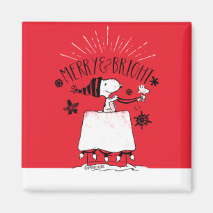 Aimant Snoopy and Woodstock - Merry & Bright