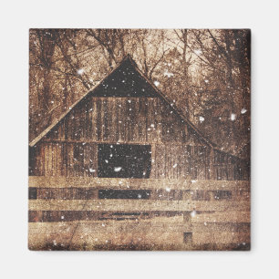 Aimant Snow Country rural Old Barn
