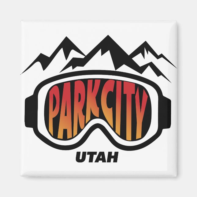 Aimant Snow Goggles Park City Utah Travel Ski souvenir (Devant)