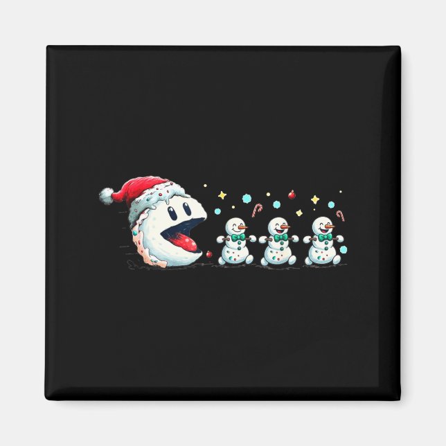 Aimant Snow Man Xmas Tee Snowman Gamer  (Devant)