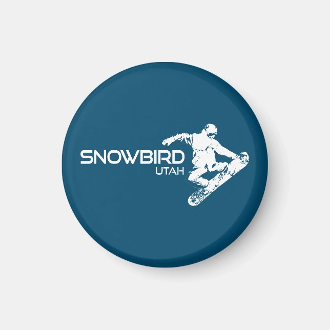 Aimant Snowbird Utah Snowboardeur (Devant)