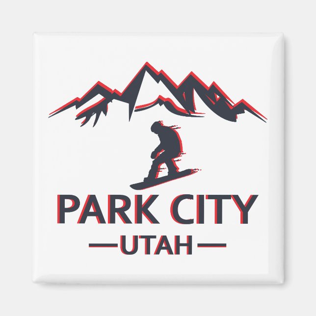 Aimant snowboard de Park City Utah (Devant)