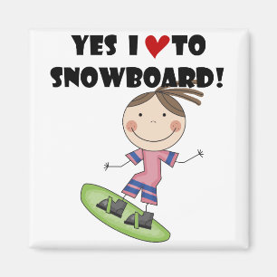 Aimant Snowboard Girl Tshirts et cadeaux