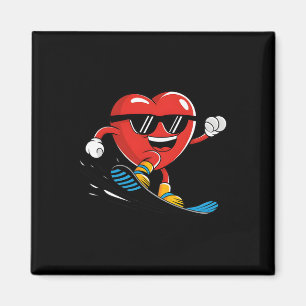 Aimant Snowboard Heart Snowboard Valentines Day Boys G