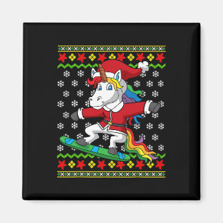Aimant Snowboard Unicorn Père Noël Snowboard Noël S