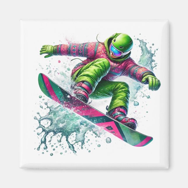 Aimant Snowboarder   (Devant)