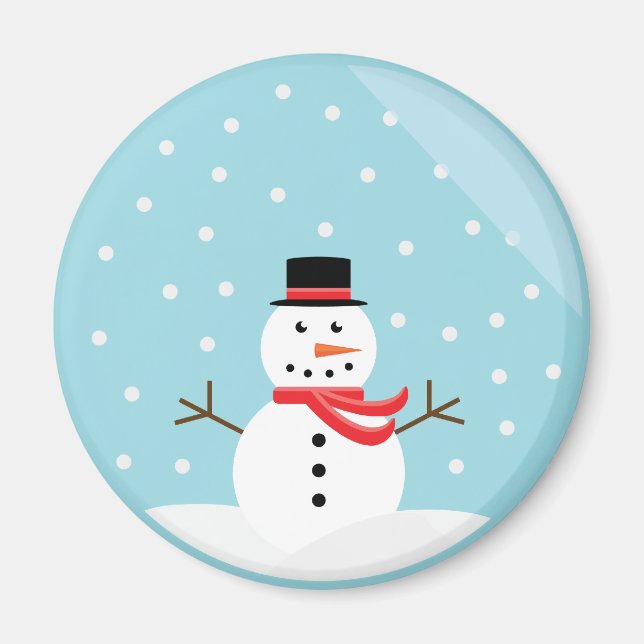 Aimant Snowman dans un magazine du Globe des neiges - Cus (Devant)