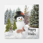 Snowman et amis Happy Winter Season Fridge