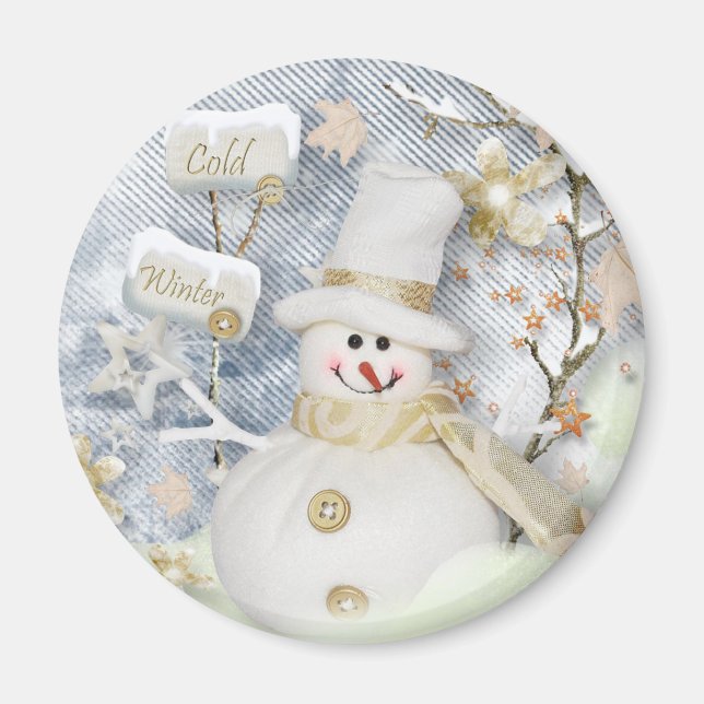 Aimant Snowman hiver froid (Devant)