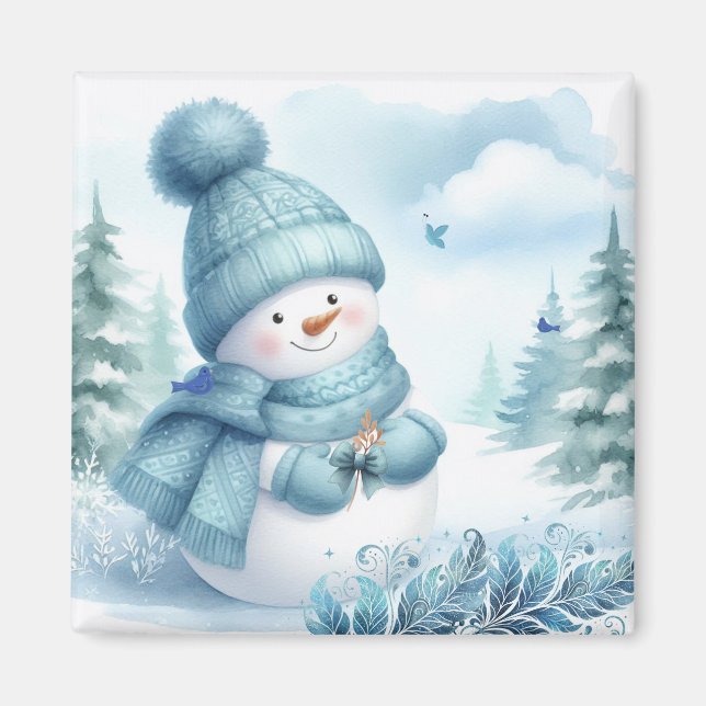 Aimant Snowman Icy Blue Wonderland (Devant)