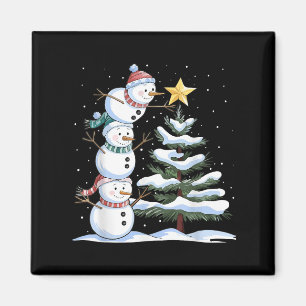 Aimant Snowman Joyeux Noël Noël Noël Arbre Neige Famille