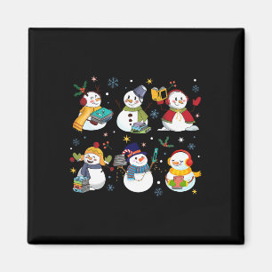 Aimant Snowman Lecture Livres Enseignant Bibliothécaire d