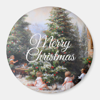 Aimant Snowy Christmas Tree Kids' Play Oil Painting