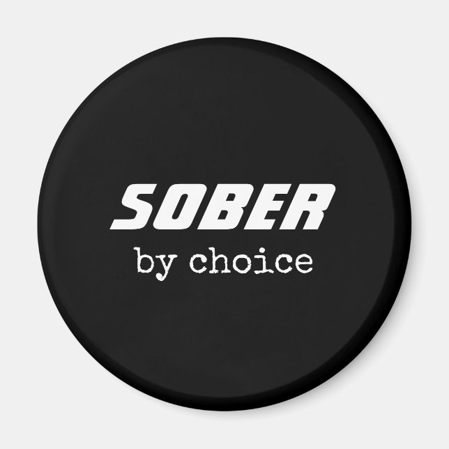 Aimant Sobre par choix, Sobriété Typographie Motivationne (Devant)