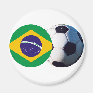 Aimant Soccer Ball & Brésil Drapeau Le MUSÉE Zazzle