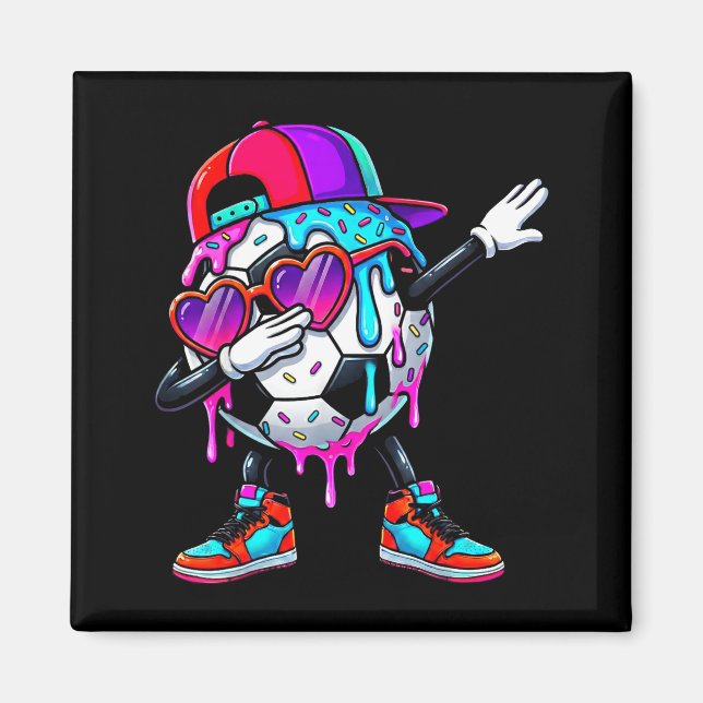 Aimant Soccer Ice Cream Drip Dabbing Sprinkles Srts Boys  (Devant)