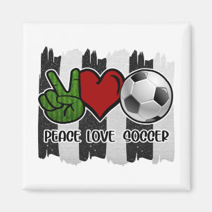 Aimant Soccer paix et amour