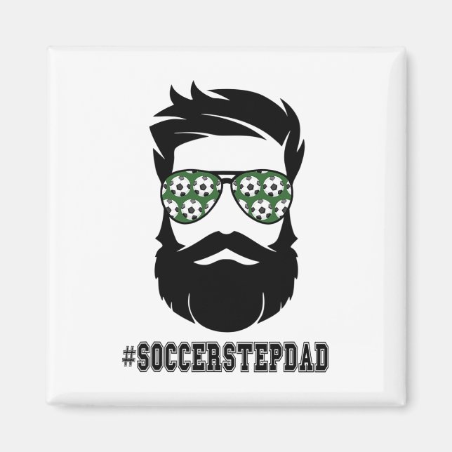 Aimant Soccer Stepdad Avec Beard Step Papa Step Père Ste (Devant)